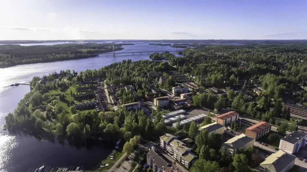 Ilmakuvaa Heinolasta, Niemelän kaupunginosasta