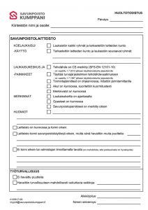 savunpoisto huoltotodistus pöytäkirja